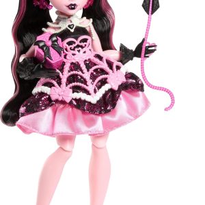 Monster High Scary Sweet Birthday Draculaura Doll | Vampire in Pink Party Dress with Party-Themed Accessories like Invite. Balloon. Gift. Fan and More