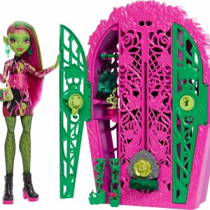 Monster High Skulltimate Secrets Doll & Accessories Set. Garden Mysteries Venus McFlytrap with Reveal Closet & 19+ Tea Party Surprises Like Clothes